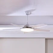 Lucande LED stropni ventilator Divian, bel, DC, tih, CCT - Dnevna soba/jedilnica - Sodobni - bel mat - Kovina
