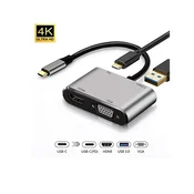 FAST ASIA Adapter-konvertor TIP C na HDMI 4K+VGA+1xUSB 3.0+TIP C