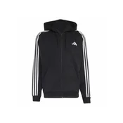 ADIDAS SPORTSWEAR Športna jopa na zadrgo Essentials 3-Stripes Fleece Full-Zip črna/bela