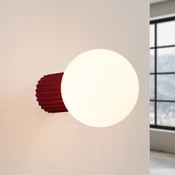 SOLLUX LIGHTING Stenna svetilka ORBI, temno rdeča, steklo/kovina, O 12 cm, IP44, G9 - Kopalnica - temno rdeča, bela motna - Aluminij
