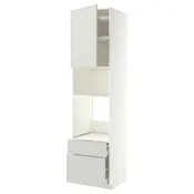 METOD / MAXIMERA Vis.el.pecn./mikrotal. s vrat/2fiok, bela/Aspudden svetlosiva, 60x60x240 cm