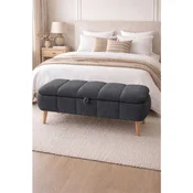 Hanah Home Sara tapacirana klupa s prostorom za odlaganje 90 × 45 × 35 cm, antracit
