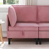 vidaXL Sofa s pohranom Ružičasta Baršun
