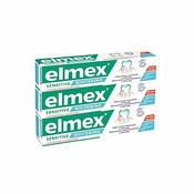 Elmex Belilna zobna pasta za občutljive zobe Sensitiv e Whitening Trio 3x 75 ml