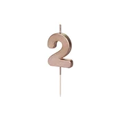 Svečka za torto številka 2 rose gold