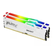 KINGSTON DIMM DDR5 RAM Memorija, 64GB (2x32GB kit) 5200MT/s KF552C40BWAK2-64 Fury Beast RGB White XMP