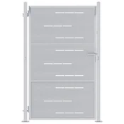 Vidaxl Vrtna vrata s ključavnico srebrna 85 x 144 cm Nerjaveče jeklo