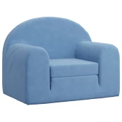 MAISON CHIC Raztegljiv Otroški kavč - Otroški divan - Otroški sedež moder mehak pliš, (21729552)