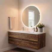 Skye Decor Set kupatilskog ormarica sa umivaonikom i ogledalom, 2 dela, Braon