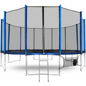 Aga Sport Pro Trampolin 500 cm Modra + zaščitna mreža + lestev + žep za čevlje