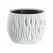 Prosperplast Prevleka za cvetlični lonec SANDY BOWL 2v1 plastična mat d18x14cm, bela