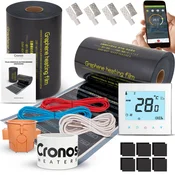 shumee Komplet IR grelne folije Cronos GRAPHENE 220W/m2 50cm - 1m2 + termostat AC605H-WiFi bel