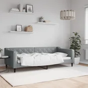 shumee vidaXL Kavč z ležiščem svetlo siv 90x200 cm oblazinjen iz blaga