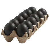 Črni plastični jajčki - 12 kosov / 6 cm