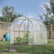 OUTSUNNY vrtni tunel/rastlinjak za rastline in zelenjavo s PVC pokrovom, dvižnimi vrati in jeklenim okvirjem (2x3x2m)