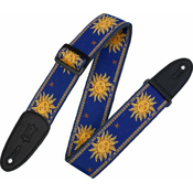 Levys MPJG-SUN-BLU Print Series 2 Sun Design Jacquard Weave Guitar Strap Blue