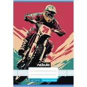 Nebulo: Speta zvezek s črtami formata A/5 za 2. razred z motivom cross motorja, 16-32 strani