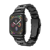 Jekleni pas Techsuit W036 za Apple Watch (42mm/44mm/45mm/46mm/49mm) - črn