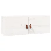 MAISON CHIC Stenska omarica - Zidna omarica bela 80x30x30 cm trdna borovina iu757, (22063077)