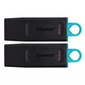 Kingston DataTraveler Exodia USB ključ, 64GB USB 3.2 Gen1, dvojno pakiranje (DTX/64GB-2P)