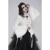 Ženska srajca z zvonastimi rokavi DEVIL FASHION - Luna Noctis - bela - SHT159