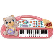 Dječji klavir Ocie – S medvjedićem i 24 tipke, ružičasti
