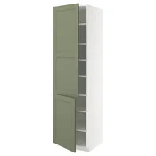 METOD Visoki element s policama/2 vrata, bela/Axstad sivozelena, 60x60x220 cm