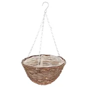Esschert Design Viseča pletena košara za rože 25 cm