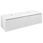 LOREA omarica z dvojnim umivalnikom 141x46x51,5cm (70+70cm), bela mat - Bela mat barva - 141x46x51,5 cm - Sapho - LOREA - 24 - MDF/laminat - 1410 - 460 - 515 - 14