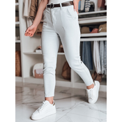 Spodnie damskie slim fit z paskiem TAIRONIK jasnoszare Dstreet