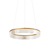Sodobna viseča svetilka medenina 59cm vklj. LED 3-stopenjsko zatemnjevanje - Anello Chandelier