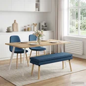 Dvojna klop Modra 110 x 40 x 47 cm Blago
