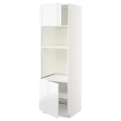 METOD Visoki element za ugradne uredaje, bela/Voxtorp v. sjaj bela, 60x60x200 cm