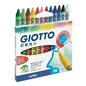 GIOTTO Cera voštane bojice, zaobljena vrh, 12 boja 281200