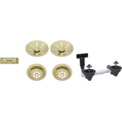 Blanco pribor SATIN GOLD InFino set 2x3,5 za dve koriti (skodelice, InFino okrasne rozete, C-overflow prelivni set), brez dodatne komp.