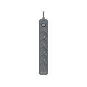 TRACER Produzni kabl 1.5m 5 uticnice sa 2 USB porta sa prenaponskom zastitom i prekidacem grafit TRALIS47813