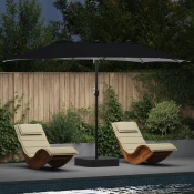 Vrtni suncobran Crna 385 x 209 x 244 cm Poliester