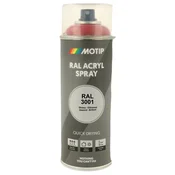 Industrijski akrilni lak sprej RAL HG 400ml Motip - RAL 3001 signalno rdeča