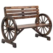 SONNENH Vrtni stol, 105.5 x 56 x 79 cm, les, rjava, nasloni za roke, za vrt ali teraso