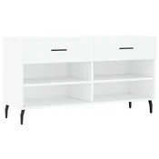 Vidaxl Klop za čevlje bela 102x35x55 cm inženirski les