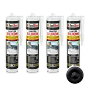 IsolBau Sanitarni silikon črne barve Sanitär Silikon 4 x 300ml