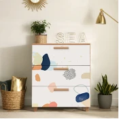 Hanah Home Komoda Leva Gravis Pied 80x95x43cm Bež-bijela