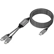 PREMIUMCORD Polnilni kabel USB-C, 2xUSB-C na USB-C, 100 W, 1 m, črn