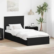 Krevet s od storage Crna 90 x 190 cm Konstruirano drvo