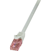 LogiLink RJ45 mrežni kabel CAT 6 U/UTP [1x RJ45 utikač - 1x RJ45 utikač] 10 m siva nezapaljivi, sa zaštitom
