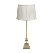 PR Home Namizna svetilka Linné Sofia Plissé 66 cm bela/zlata posteljnina - Dnevna soba/jedilnica - bela, zlata - Kovina