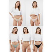 Trendyol Multicolored 5 Pack Ribbed Thong Knitted Panties