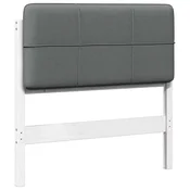 Vidaxl Tapecirano vzglavje z vzglavjem Bela in svetlo siva 80 cm