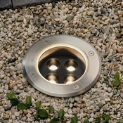 Arcchio LED-talni vgradni reflektor Thentos, O 12 cm, 40°, nikljev, IP67 - nikelj, prozoren - Nerjaveče jeklo