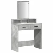 Vidaxl Toaletna mizica Betonsko siva 79 x 41 x 140 cm Konstruiran les